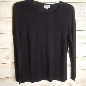 JM Collection Petite Black Long sleeve sweater PXL